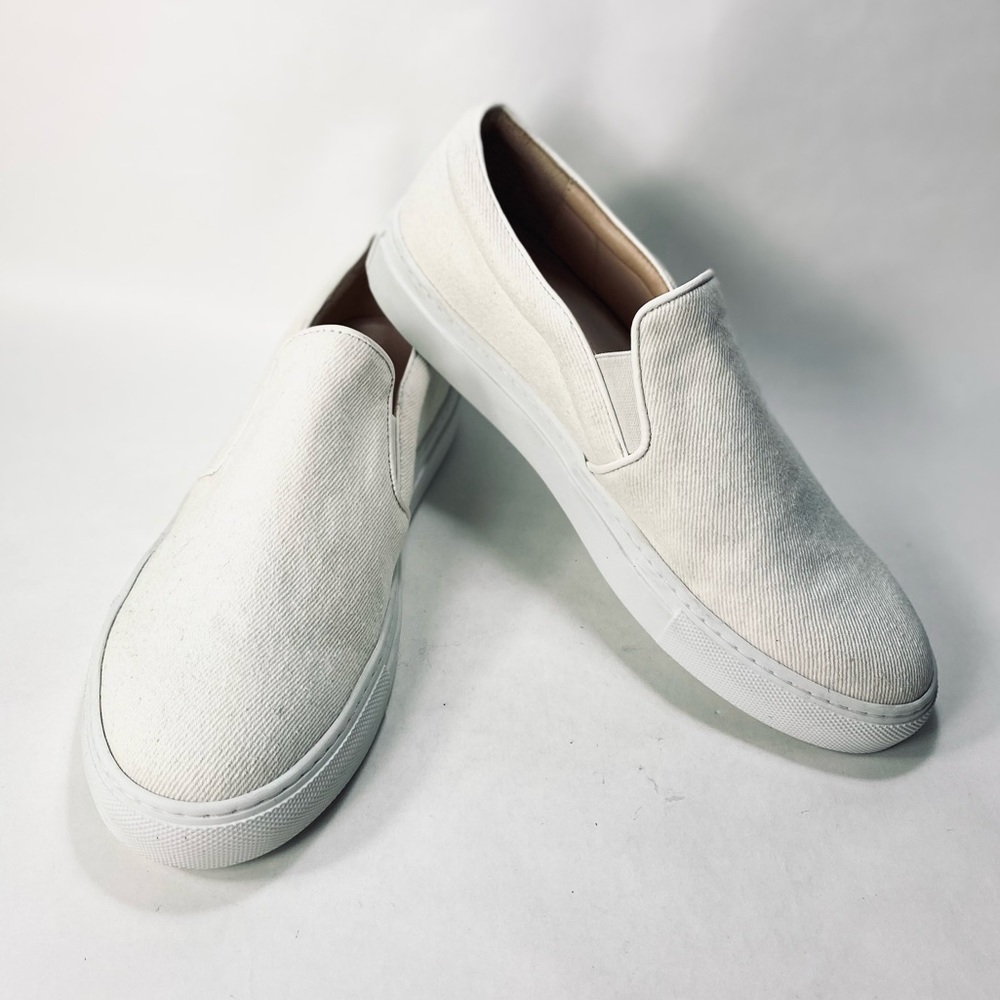 🎉LAST CALL🎉 Porte & Paire Canvas White Ivory Slip On Sneakers 40 US 9